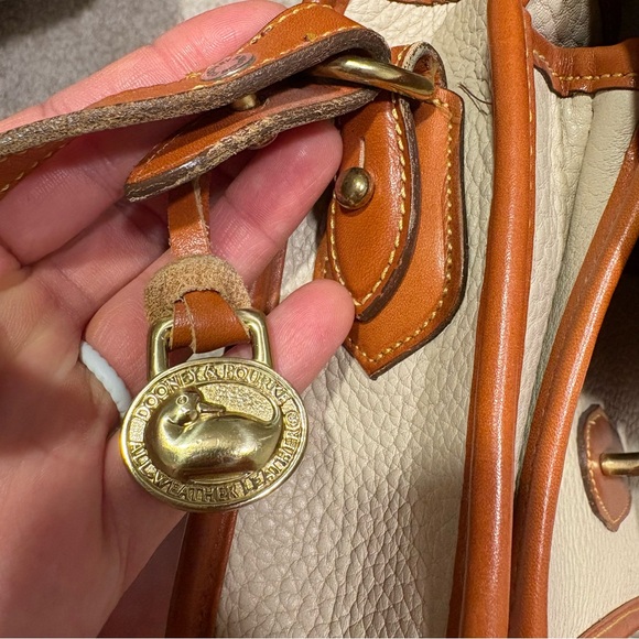 Dooney & Bourke Small Equestrian Crossbody Handbag Cream/Bone & Tan - Picture 2 of 16